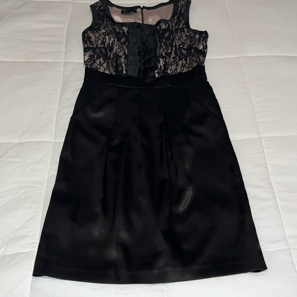 EUC! Max and Cleo size 2 black satin and lace with beautiful button up detail. - Picture 2 of 10